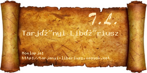 Tarjányi Libériusz névjegykártya